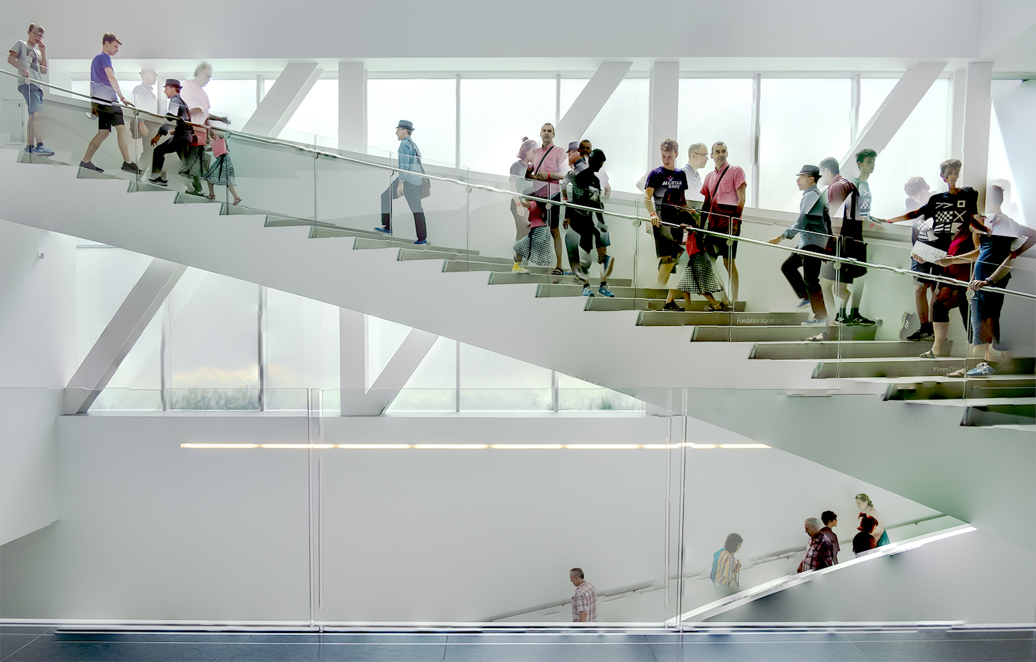 White museum stairs